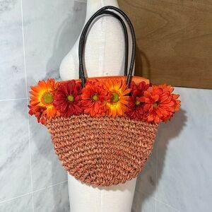 COPY - Sun and sand  natural Beautiful bag with flowers